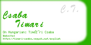 csaba timari business card